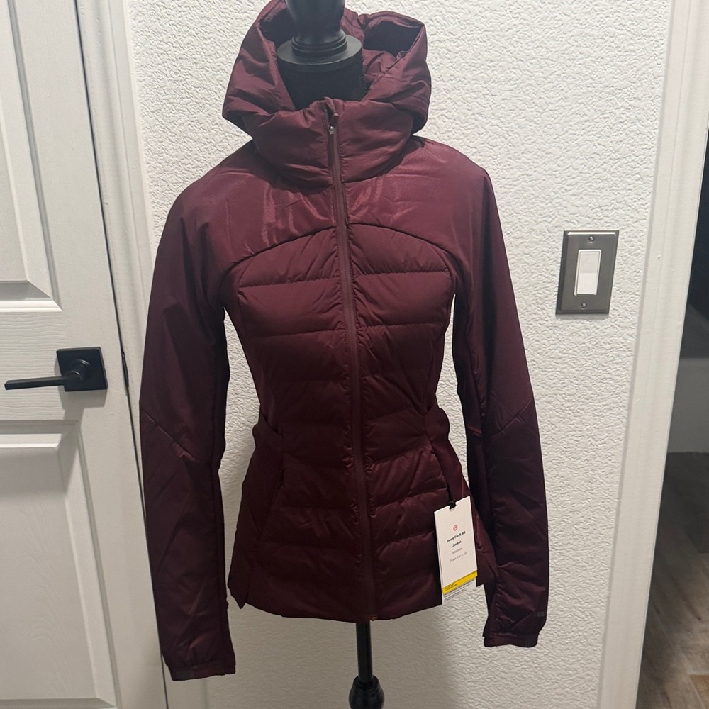 Lululemon Down For It All Women's Burgundy Hooded Jacket